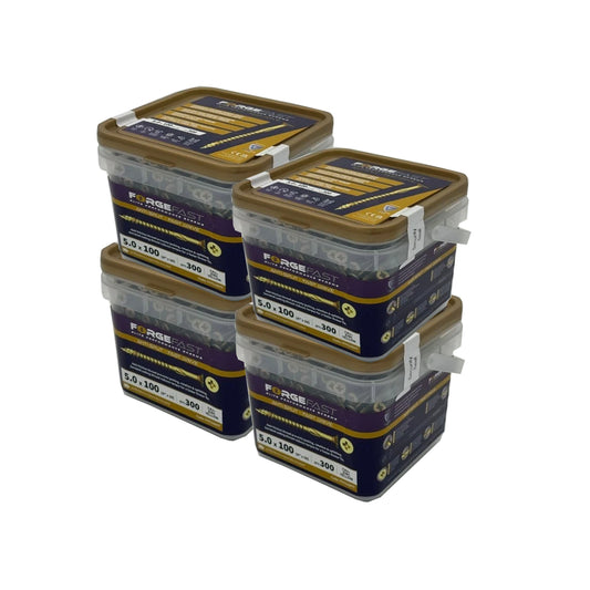 ForgeFast Wood Screw 5.0x100 4 Tubs of 300 - Fast Drive