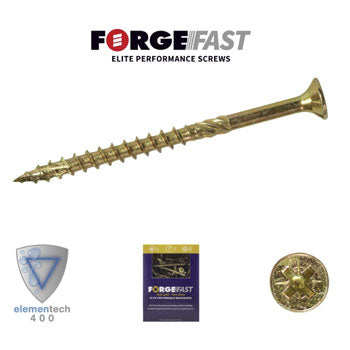 ForgeFast Wood Screws 4.0 x 25mm Box of 200 – Elite Zinc Yellow