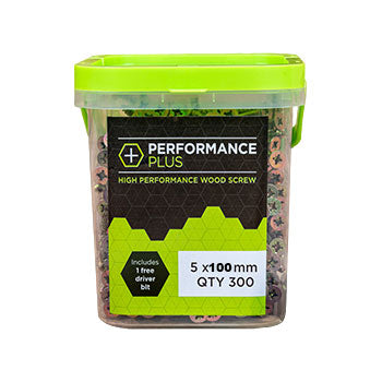 Samac Trade Wood Screws 5.0 x 100mm Pack of 1000 – Performance Plus Zinc Coated With Free Bit