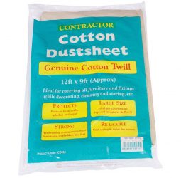 Heavy Duty Cotton Twill Dust Sheet 12ft x 9ft